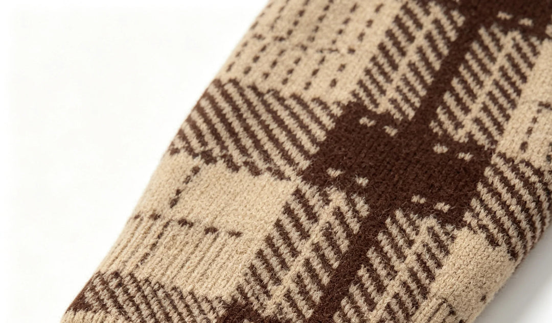 Women’s Plaid Mock Neck Knit Sweater