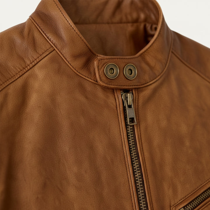 The Brooklyn Faux Leather Biker Jacket – Men’s Classic Motorcycle Style