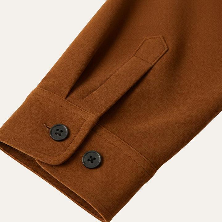 The Hyatt Men's Camel Overshirt - Slim Fit Luxury Jacket with Pockets