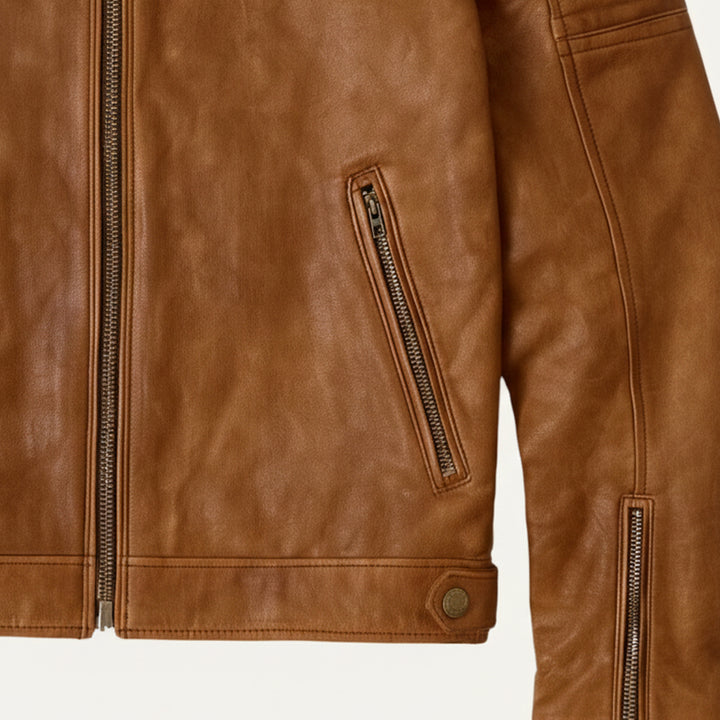 The Brooklyn Faux Leather Biker Jacket – Men’s Classic Motorcycle Style