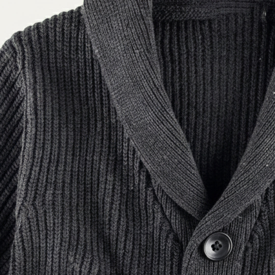 The Venezia Men’s Shawl Collar Chunky Knit Cardigan