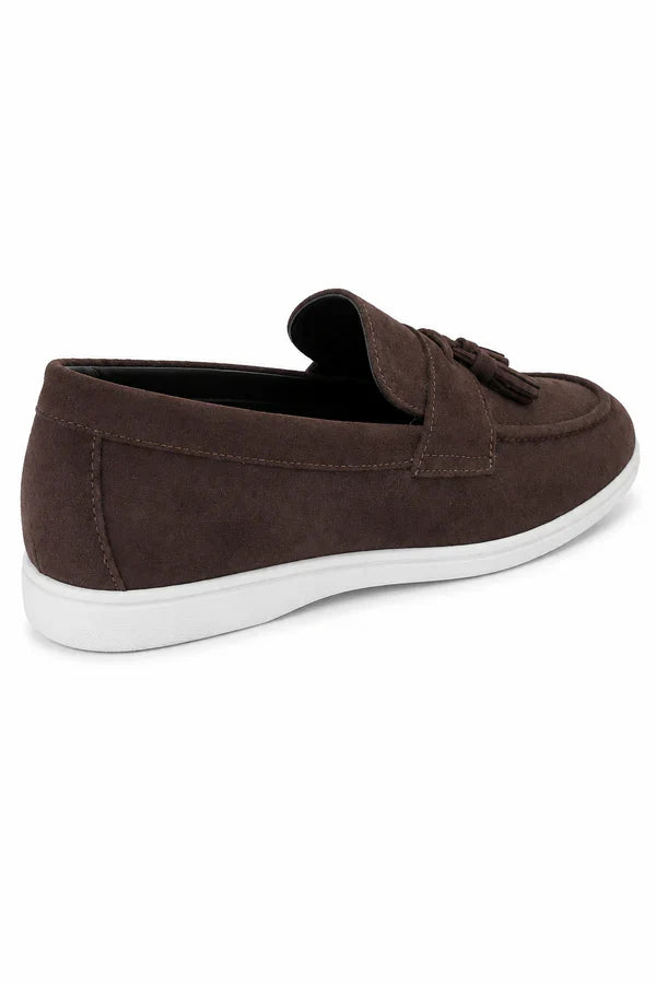 The Prescott Men's Suede Tassel Slip On Loafers - Brown