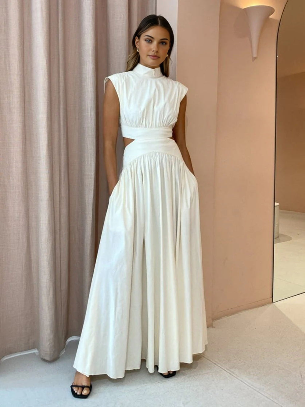 Women's Maxi Dress with Side Cut Outs