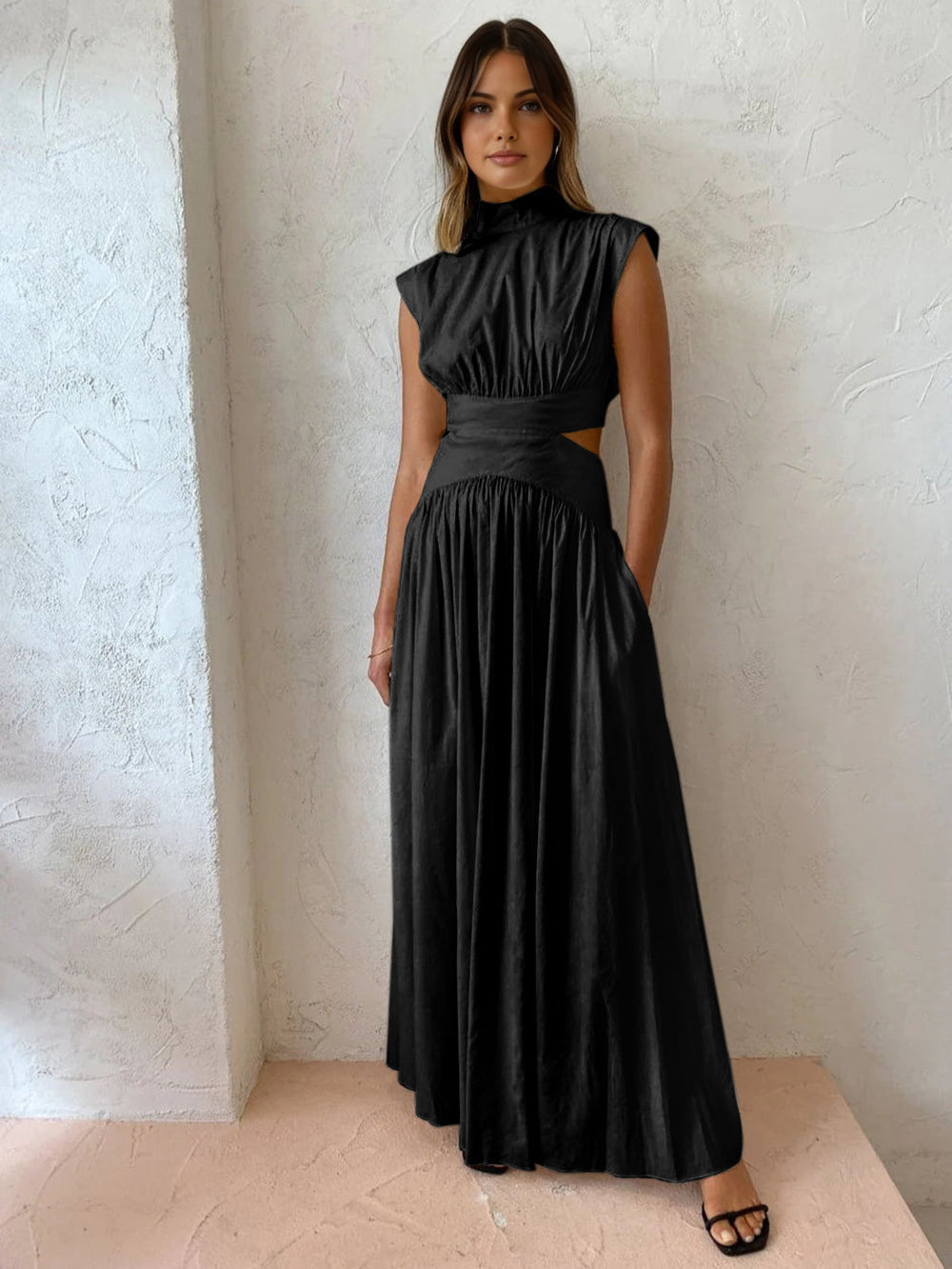 Women's Maxi Dress with Side Cut Outs