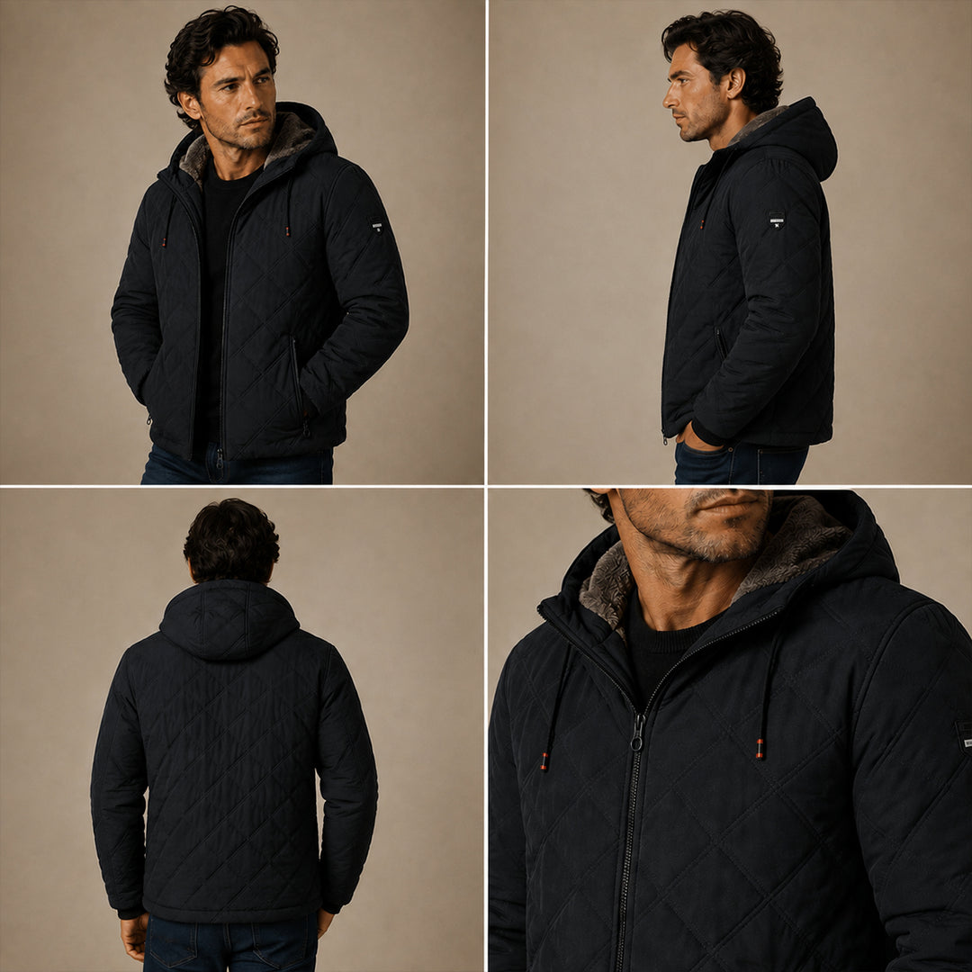 The Coatbridge Men’s Winter Quilted Puffer Jacket with Fleece Lining