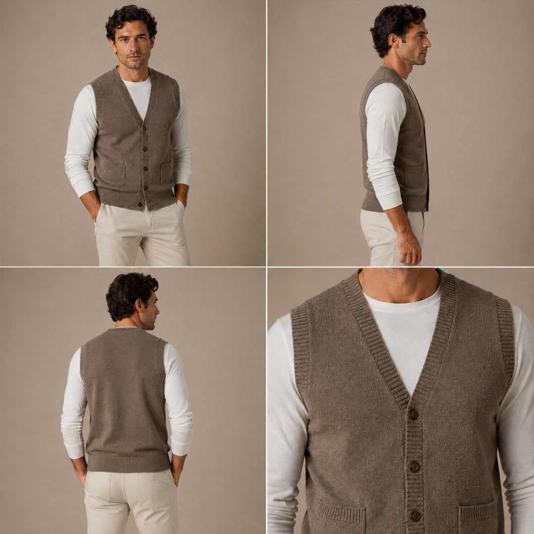 Men’s Smart Casual Button Front Knit Vest