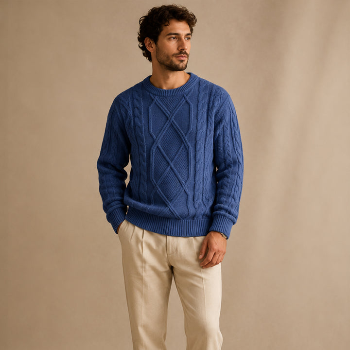 The Aberdeen Men’s Warm Chunky Fisherman Cable Knit Winter Sweater