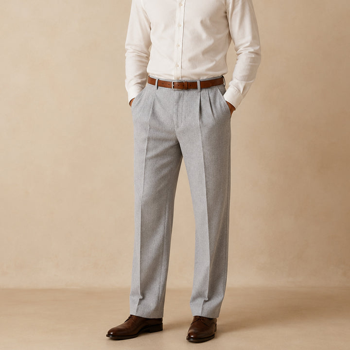The Millhaven Men's Vintage Casual Pleated Straight Pants