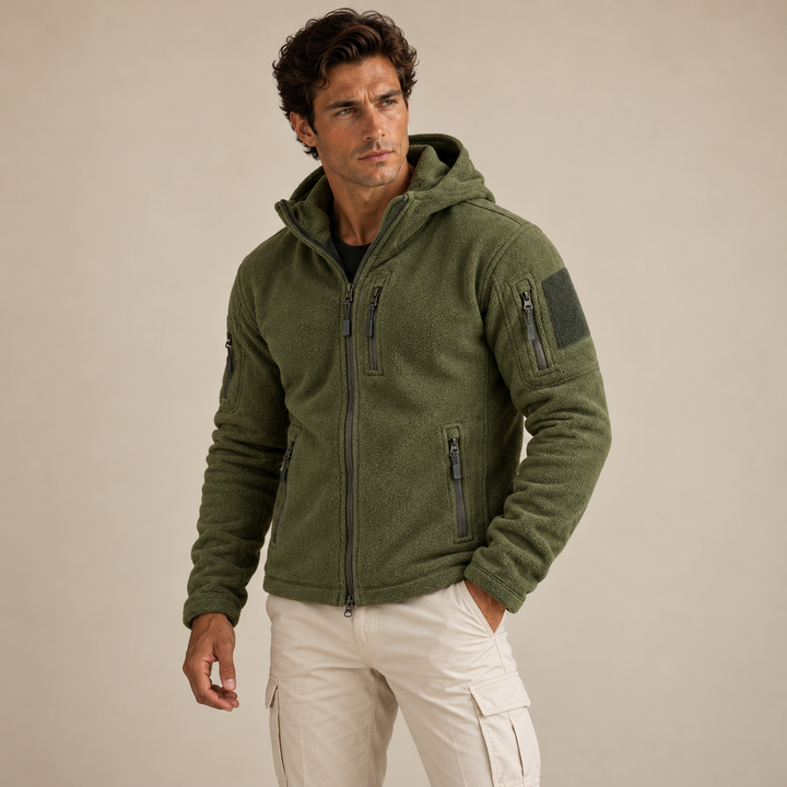 Men's Fleece Jacket Navy Hooded Tactical