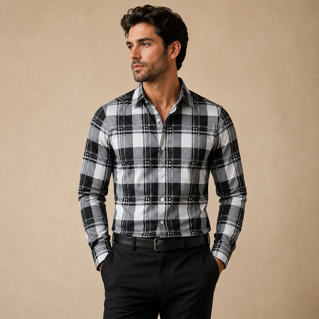 The Livorno Men’s Western Style Shirt Cowboy Print Trendy Shirt