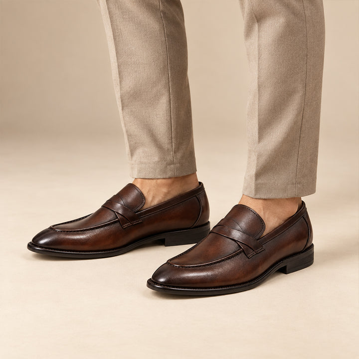 The Adriatic Men's Elegant Leather Penny Loafers