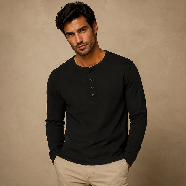 The Cromwell Long sleeve Cotton Polo for Men