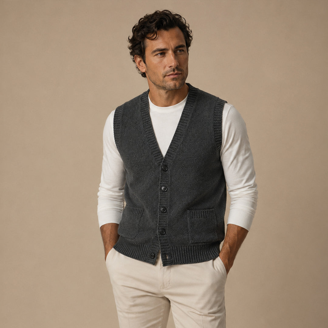 Men’s Smart Casual Button Front Knit Vest