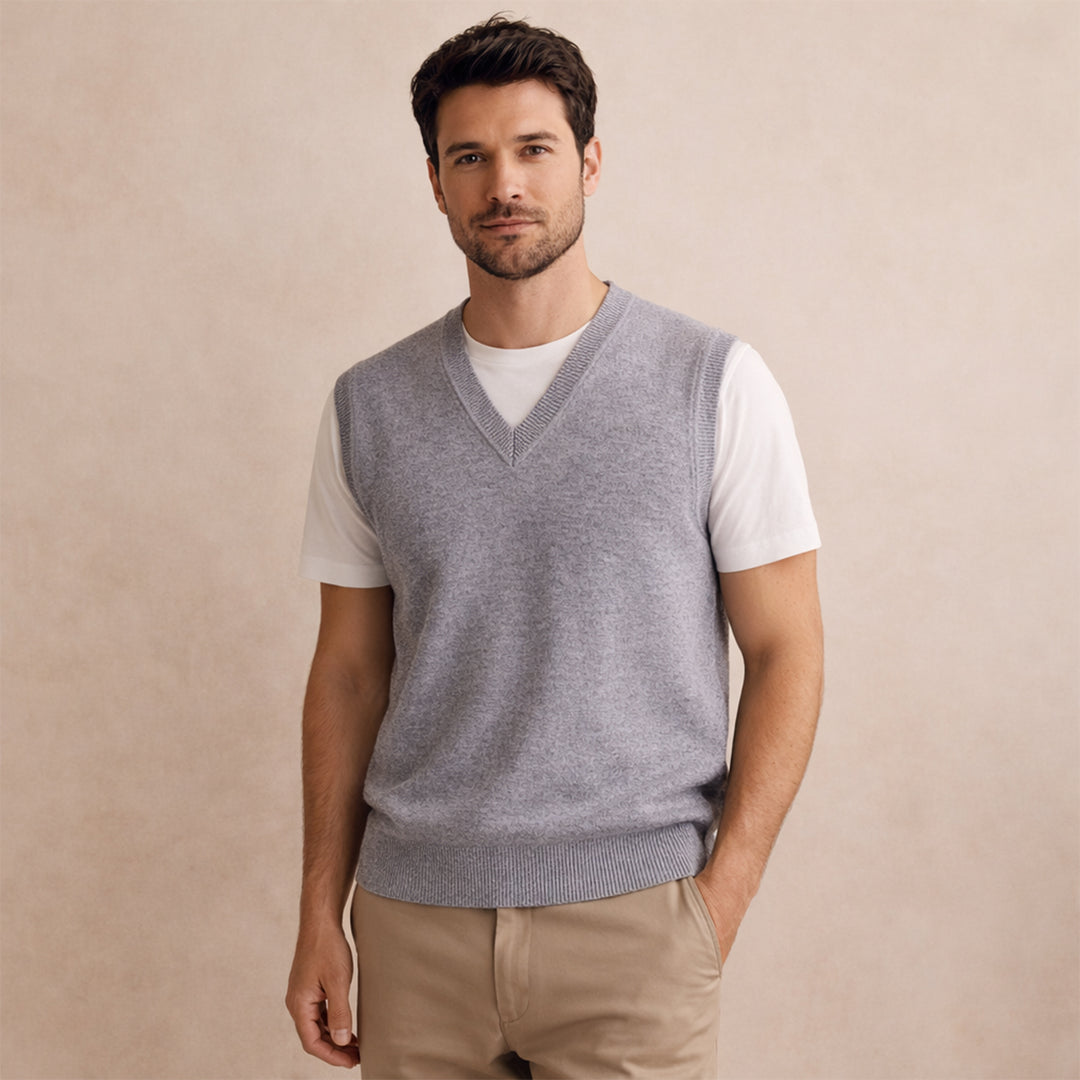 The Riverdale Men’s V Neck Sleeveless Knit Sweater Vest for Layered Look
