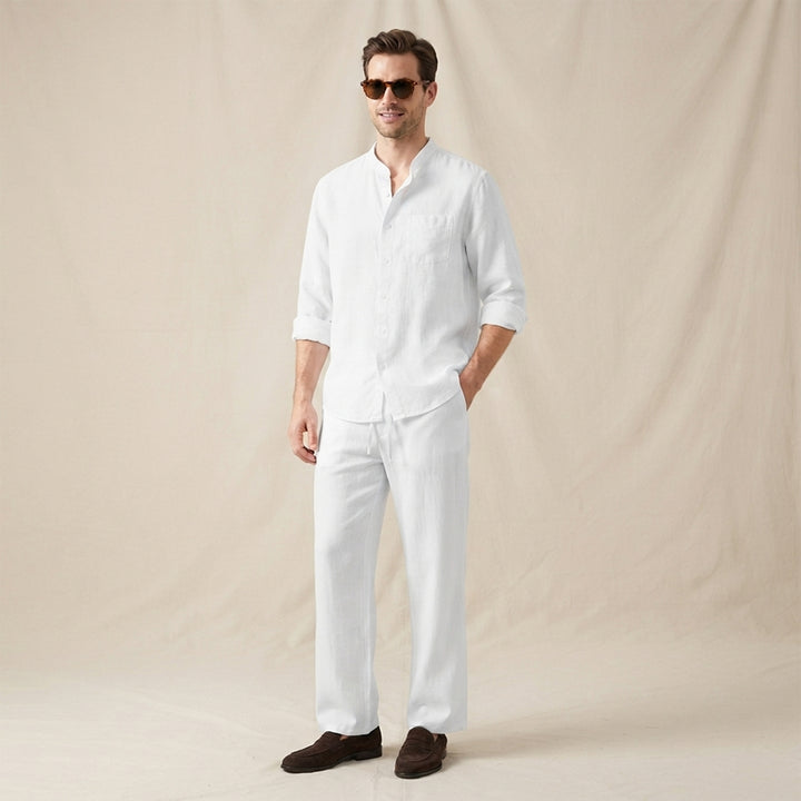 The Meadowwood Men’s Casual Linen Two Piece Set – Shirt & Pants