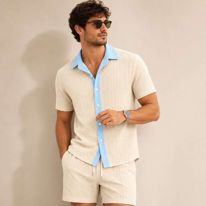 The Fairview Men’s Breathable Short Sleeve Shirt & Shorts Set