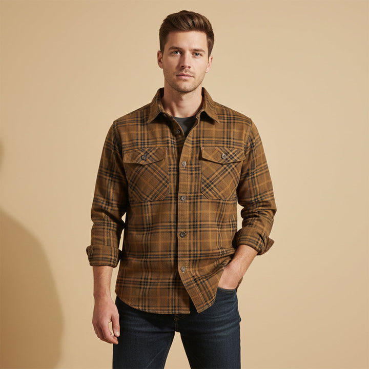 The Timbercrest Ridge Men’s Lightweight Checkered Shirt Jacket