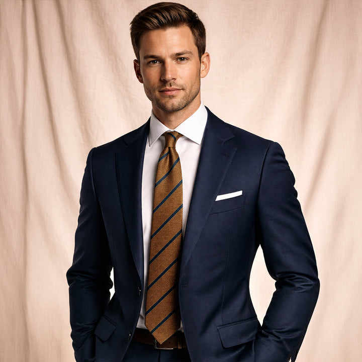 The Monterosso Men’s Luxury Silk Neck Tie - Gold