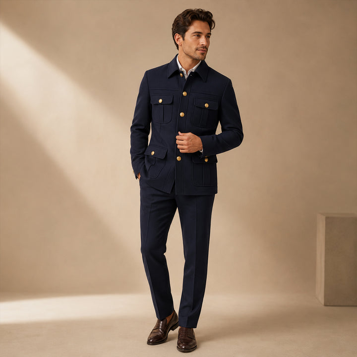 The Sirmione Men’s Classic Fit Multi Pocket 2 Piece Business Suit Set