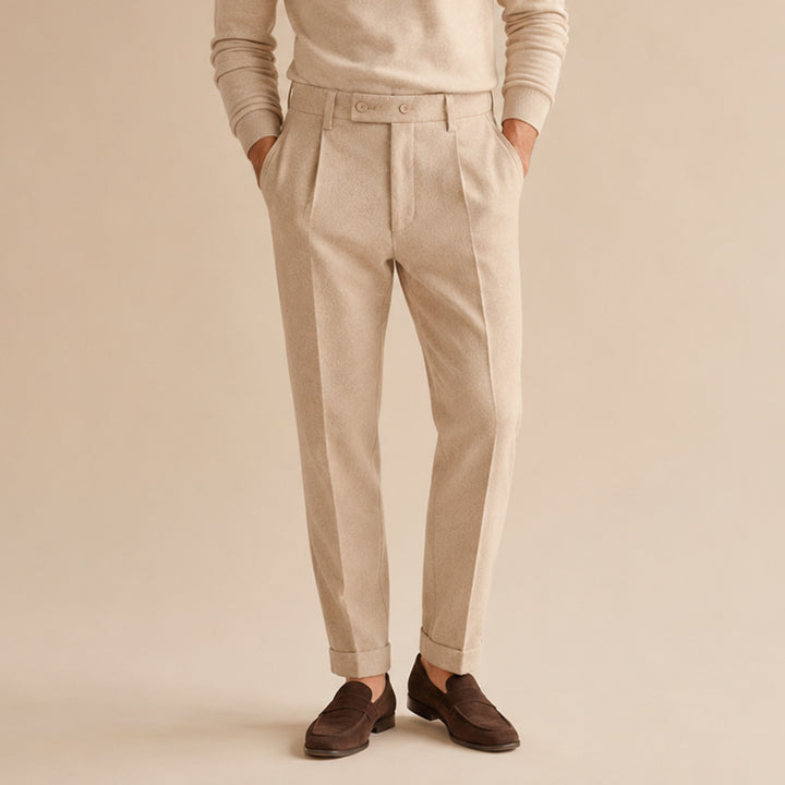 The Gold Coast Men’s High Waisted Pleated Straight Leg Dress Pants