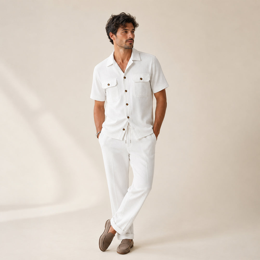 The Edgemont Men’s Casual Button Up Shirt & Pants Set