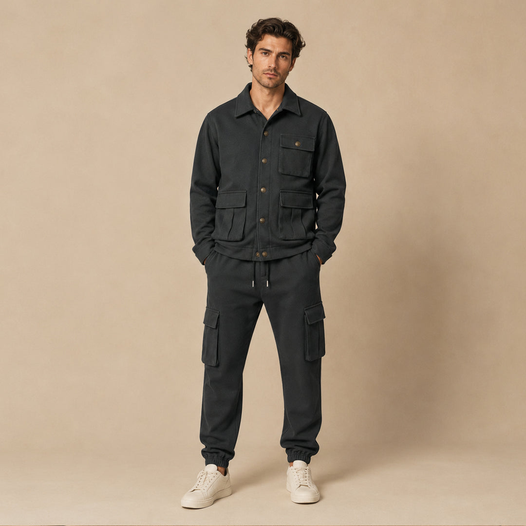 The Mantova Men’s Trendy Utility Cargo Set – Jacket and Pants