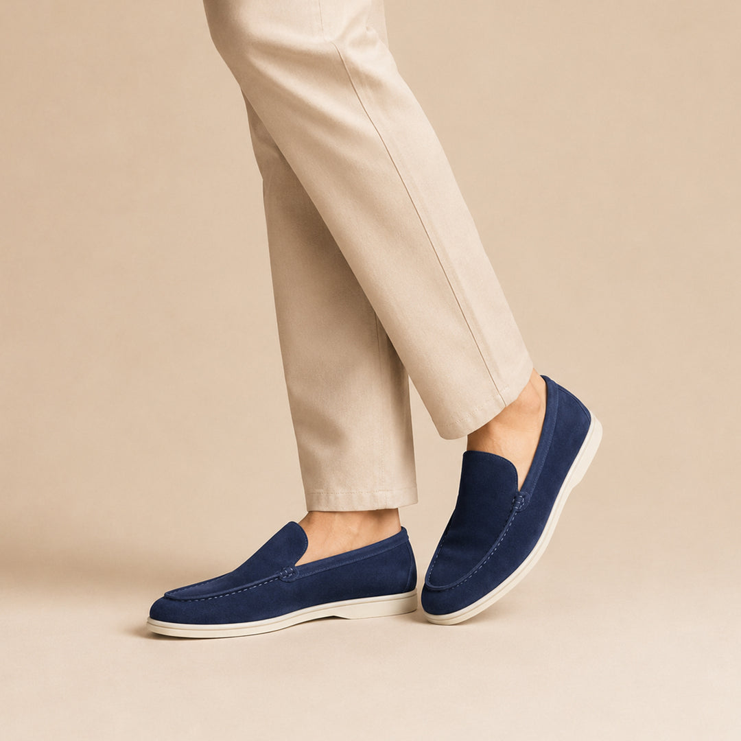 The Hepburn Men’s Casual Suede Loafers with Rubber Sole