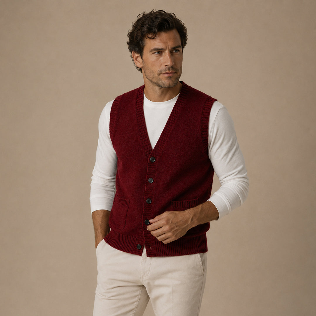 Men’s Smart Casual Button Front Knit Vest