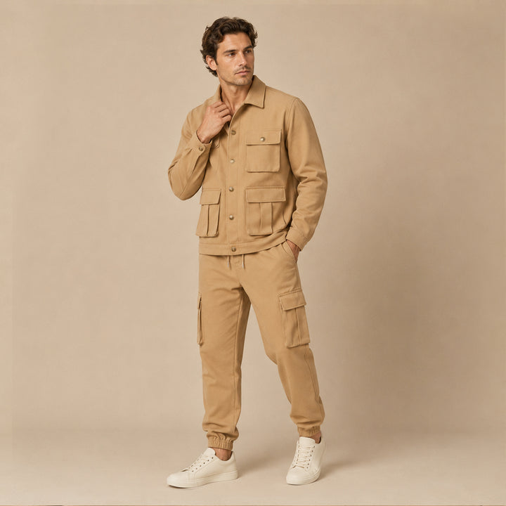 The Mantova Men’s Trendy Utility Cargo Set – Jacket and Pants