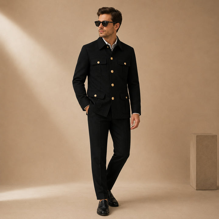 The Sirmione Men’s Classic Fit Multi Pocket 2 Piece Business Suit Set