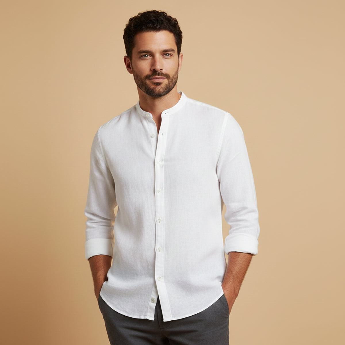 Summer Casual Linen Men Shirt Relaxed Fit