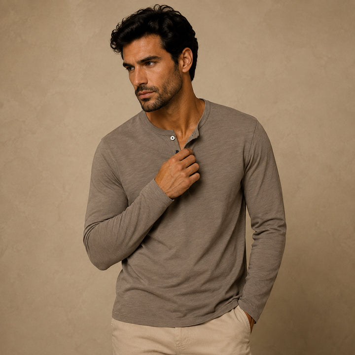The Cromwell Long sleeve Cotton Polo for Men