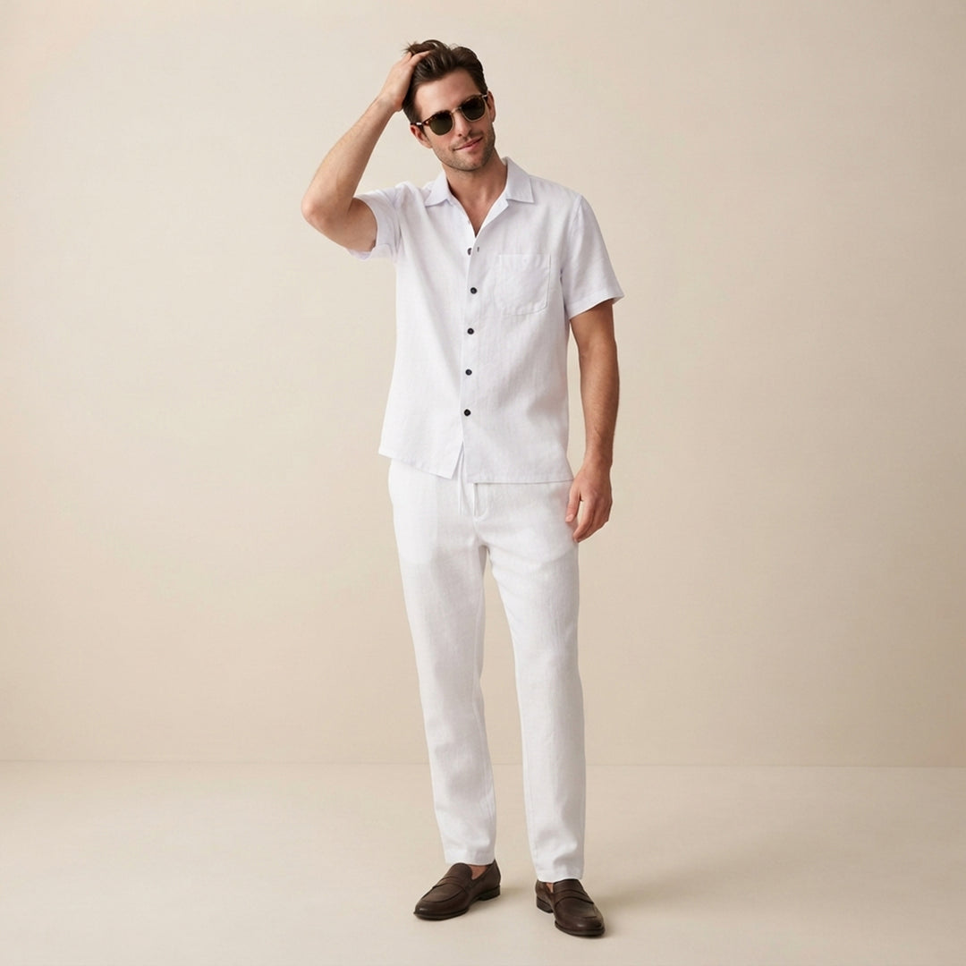 The Brookcrest Ridge Men’s Cotton Casual Summer Set – Shirt & Pants