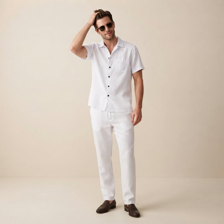 The Brookcrest Ridge Men’s Cotton Casual Summer Set – Shirt & Pants