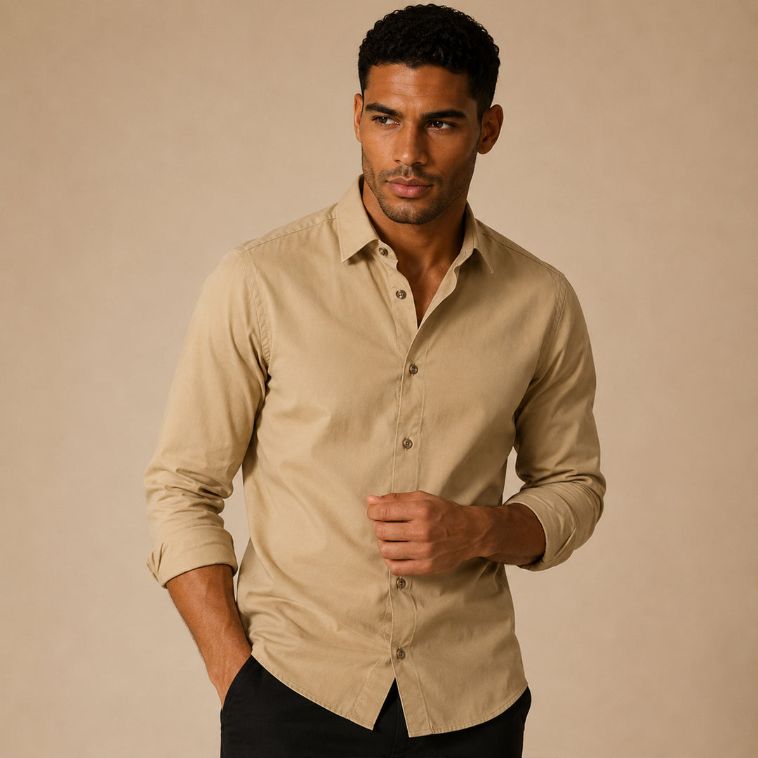 The Lignano Men’s Slim Fit Stretch Button Down Business Shirt