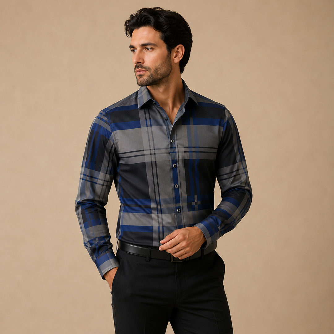 The Livorno Men’s Western Style Shirt Cowboy Print Trendy Shirt