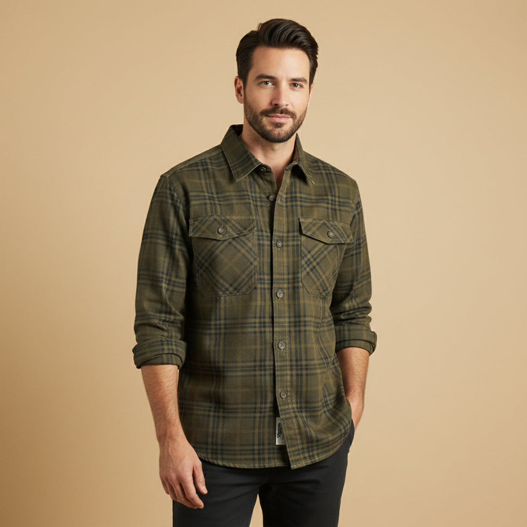 The Timbercrest Ridge Men’s Lightweight Checkered Shirt Jacket