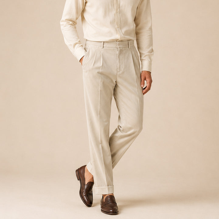 The Garda Porto Men’s Solid Color Velvet Straight Fit Pants