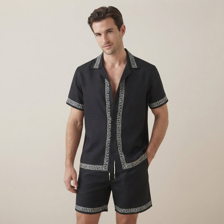 The Glenwood Ridge Men’s Casual Print Set – Shirt & Short