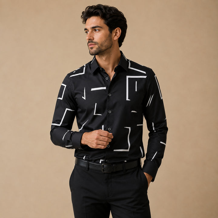 The Livorno Men’s Western Style Shirt Cowboy Print Trendy Shirt