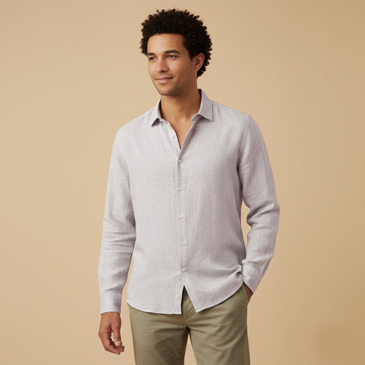 The Kensington Men’s Lightweight Loose Fit Linen Button Up Shirt