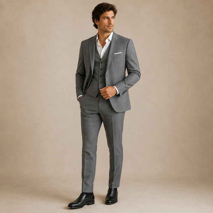 The Barbaresco Men’s Elegant 3 Piece Suit Set – Blazer Vest and Pants Formal Suit