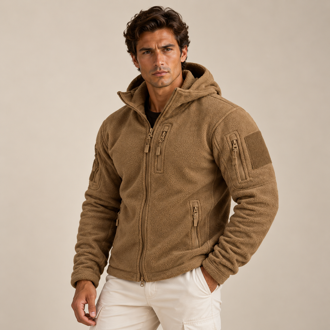 Men's Fleece Jacket Navy Hooded Tactical
