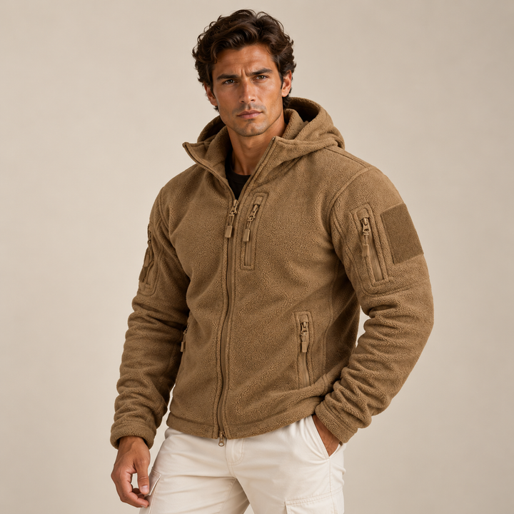 Men's Fleece Jacket Navy Hooded Tactical