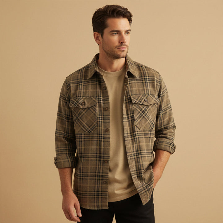 The Timbercrest Ridge Men’s Lightweight Checkered Shirt Jacket