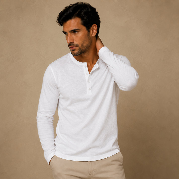 The Cromwell Long sleeve Cotton Polo for Men