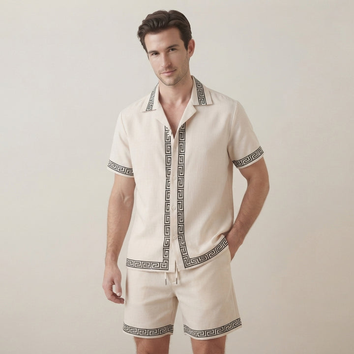 The Glenwood Ridge Men’s Casual Print Set – Shirt & Short