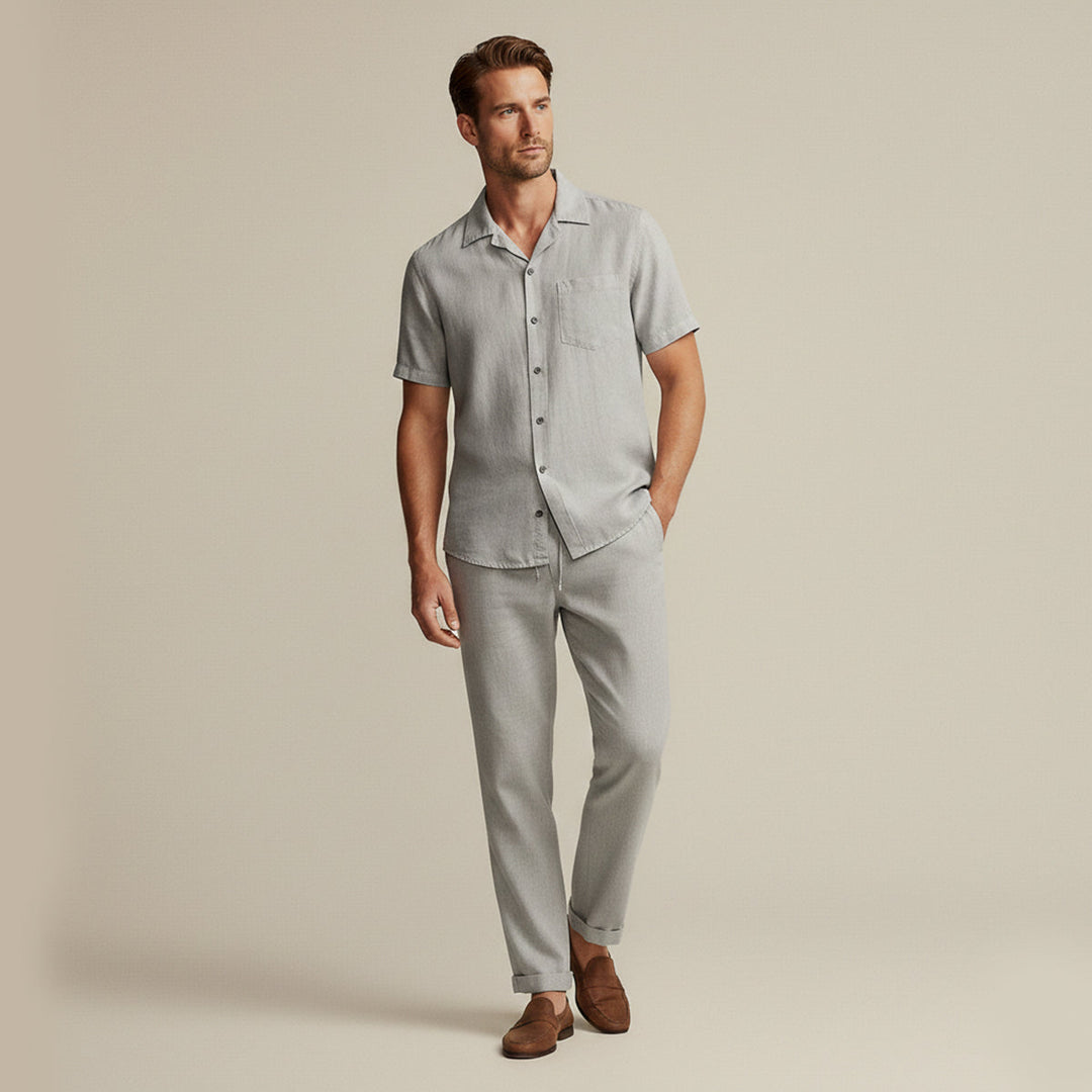 The Soho Men’s Lightweight Linen Beach Set – Shirt & Pants