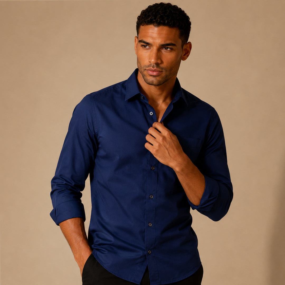 The Lignano Men’s Slim Fit Stretch Button Down Business Shirt