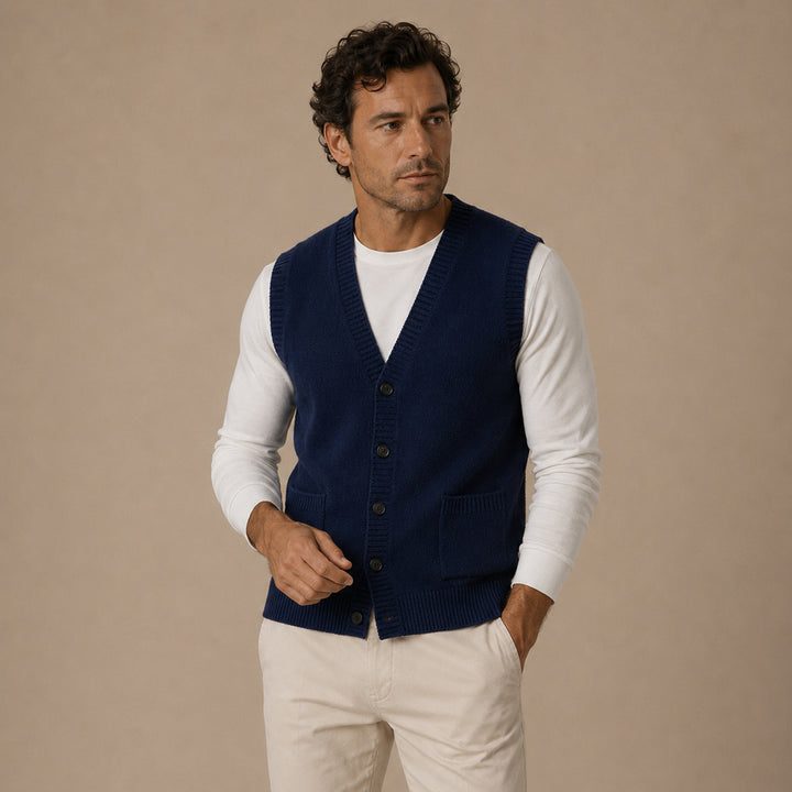 Men’s Smart Casual Button Front Knit Vest